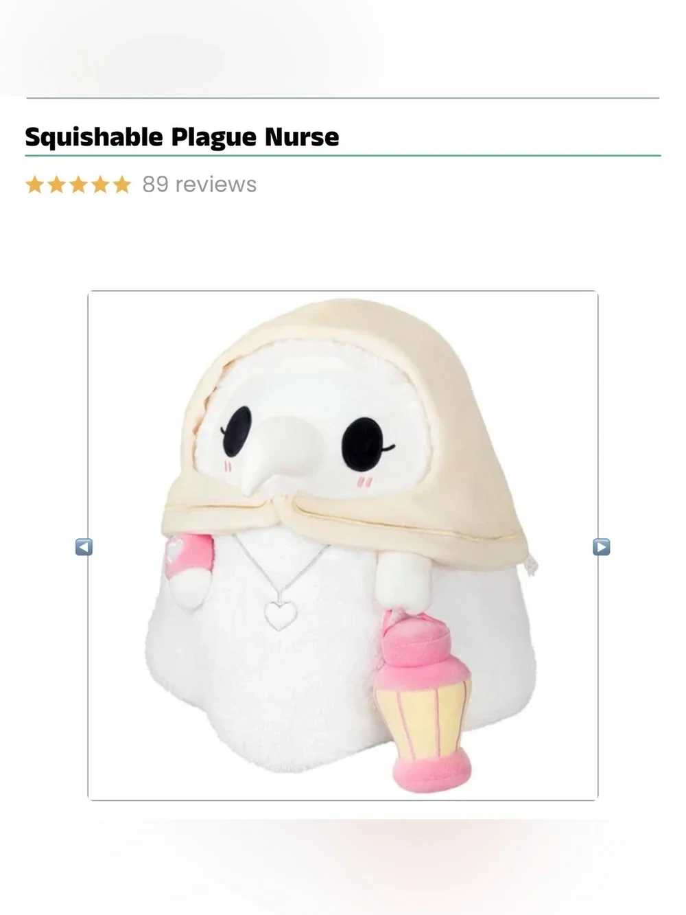 Squishable Mini Plague Nurse Plush 9.5” Glow-in-the-Dark Lantern